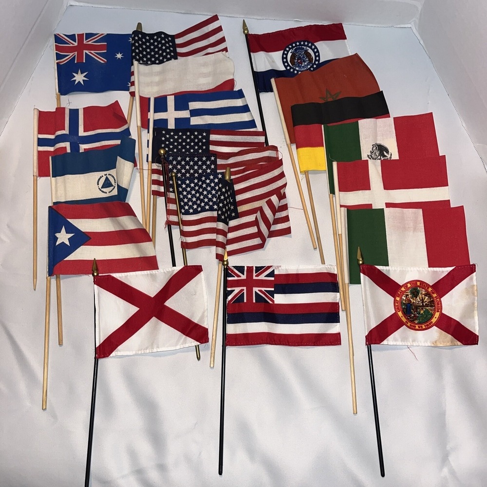 Desk Table Flag Lot , 4x6 , Stick , Miscellaneous‎ States And Countries, 20